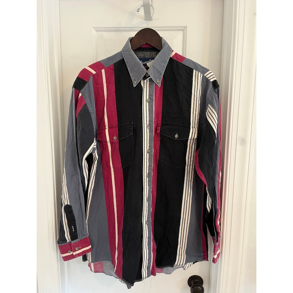 Vintage Wrangler Western Long Sleeve Striped Button Down